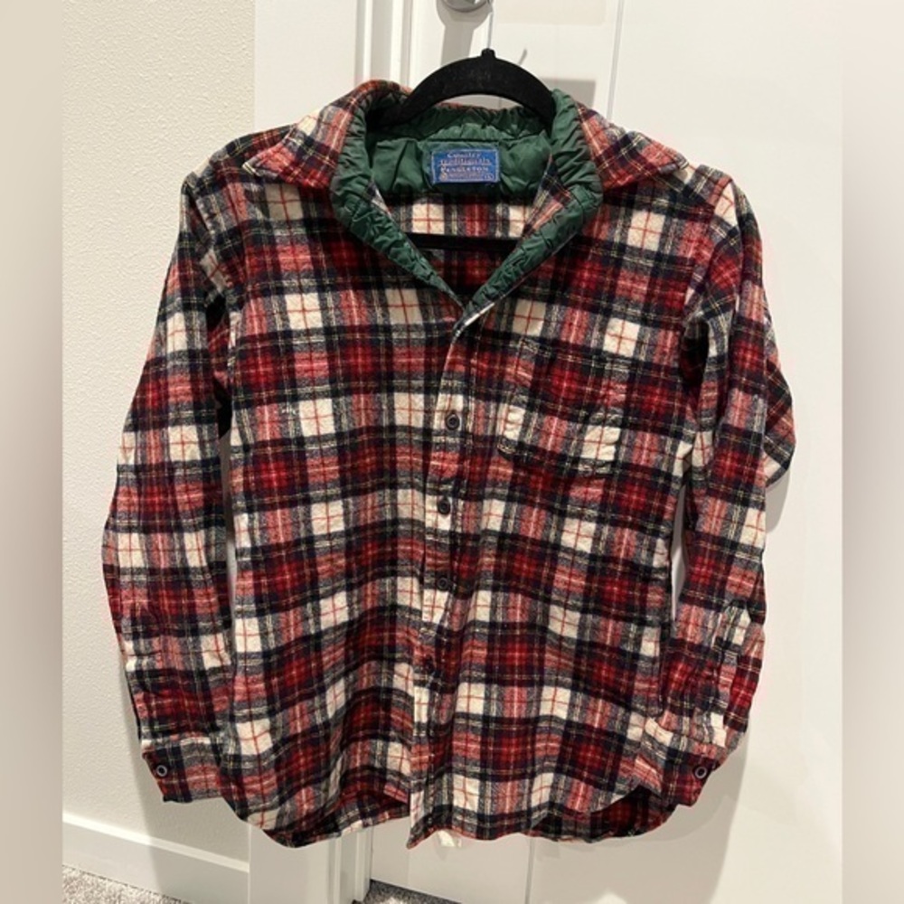 Pendleton‎ Size Large Country Traditionals Plaid Flannel Button Front Shirt Red